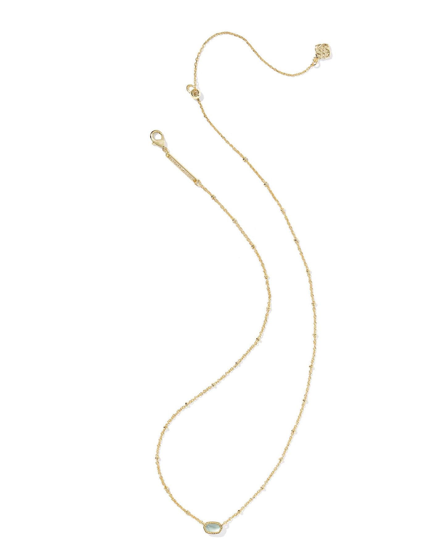 Kendra Scott Mini Elisa 14k Gold-Plated Satellite Short Pendant Necklace, Fashion Jewelry for Women, Light Blue Illusion