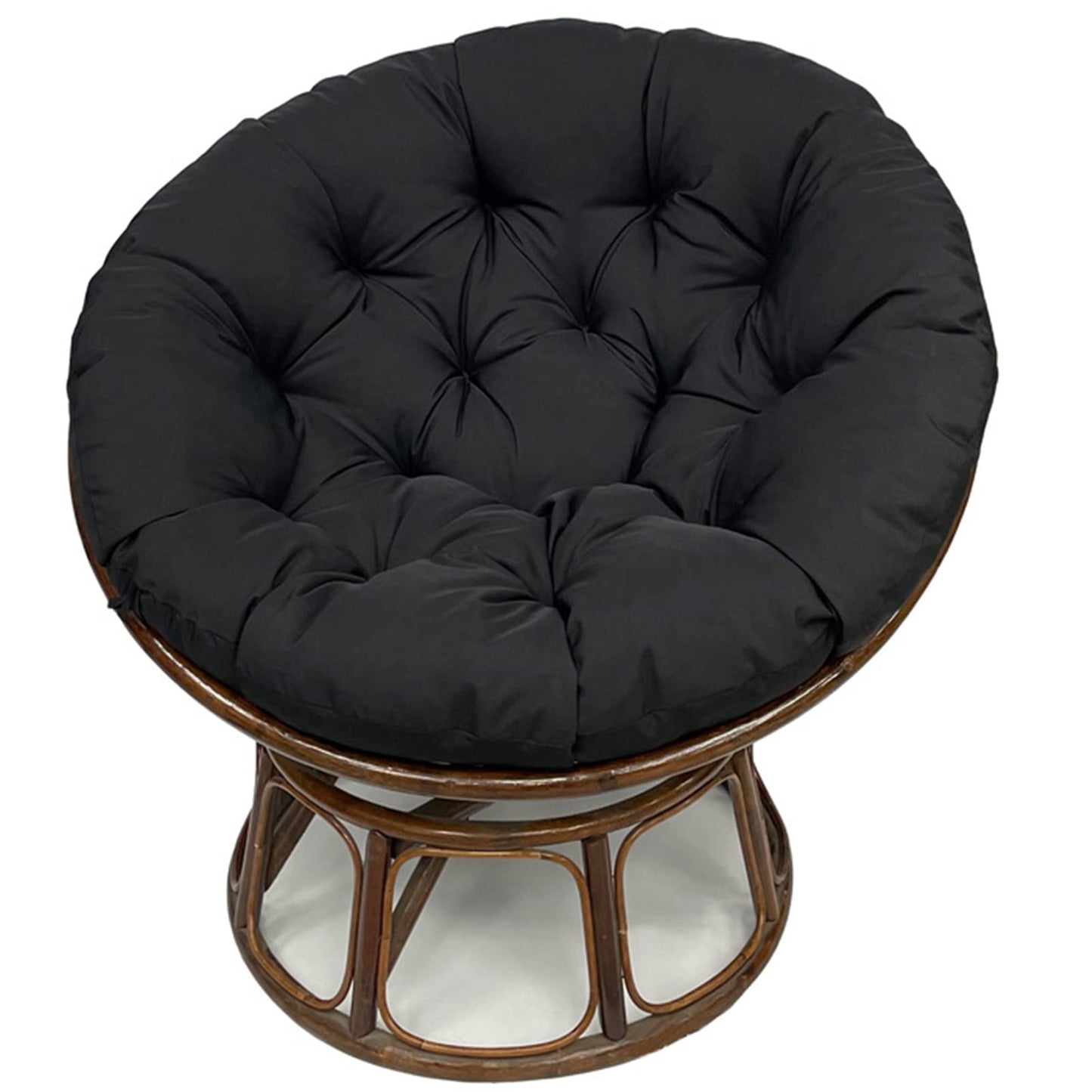 Lifup Water Resistant Papasan Cushion, Rocker Chair Pads, Hammock Seating Cushion for Hanging Egg Chair Folding Garden Sofa Patio Garden Swing Chair Black Round 24"