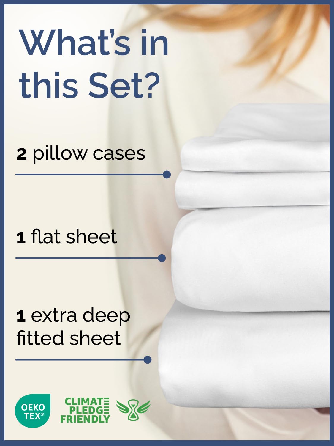 Extra Deep Pocket Queen Sheets - 4 Piece Breathable & Cooling Bed Sheets - Hotel Luxury Bed Sheet Set - Soft, Wrinkle Free & Comfy - Easily Fits Extra Deep Mattresses - Deep Pocket White Sheets Set