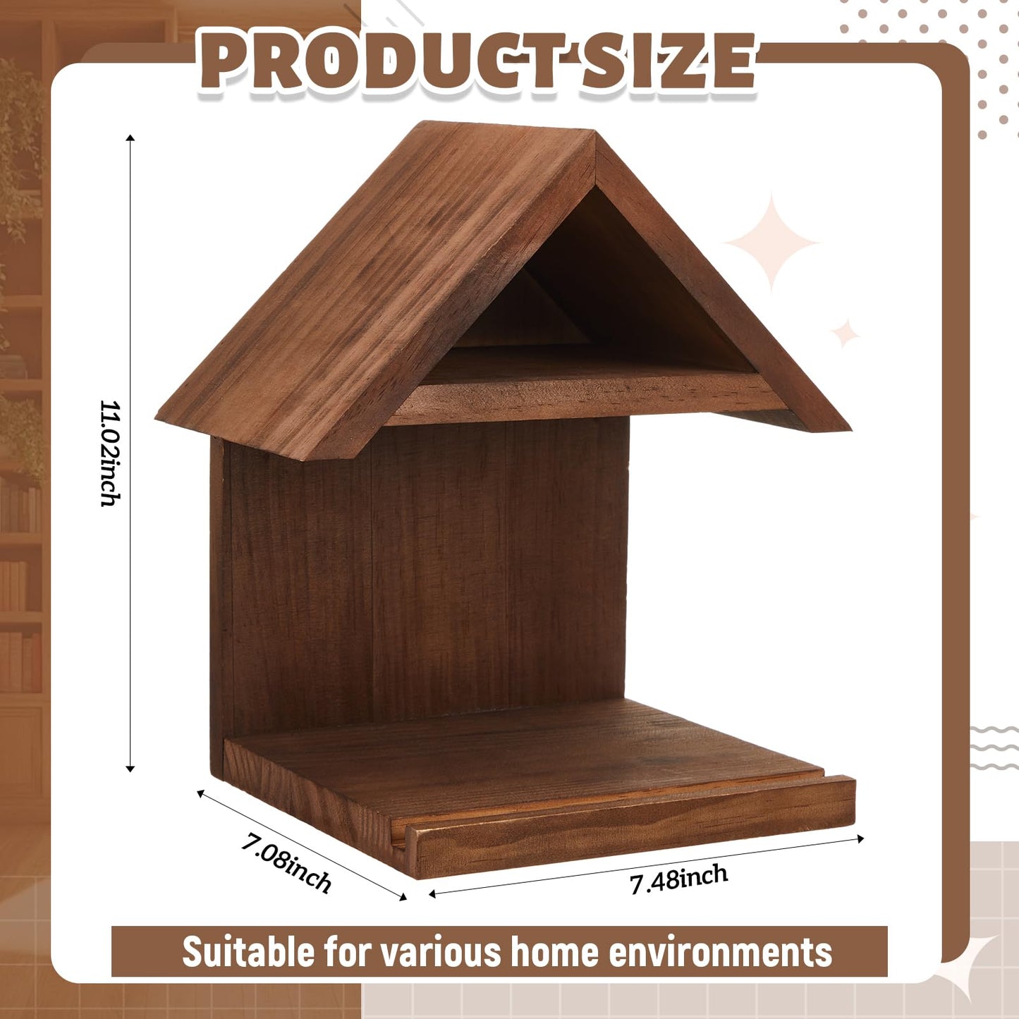 Marsui Triangle Book Holder Stand Floating Nightstand Small Wooden Bedside Shelf Wall Mountable Bookshelf for Bedroom Living Room Readers Gifts