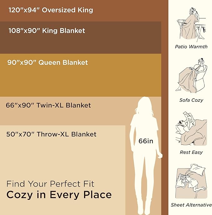 Bedsure 100% Cotton Blanket Queen Size for Bed - Breathable and Lightweight, Soft Cozy Textured Herringbone Woven Blanket for Summer Spring, Purple, 90x90 inches