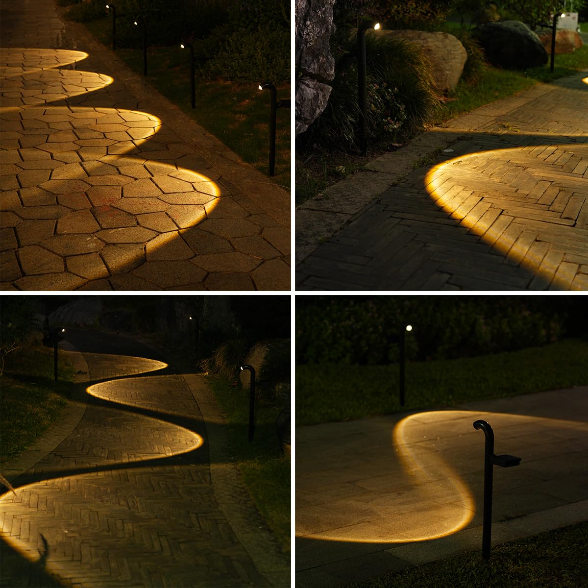 Mrzxy Solar Pathway Lights Bright LED Waterproof 3000K Convex Lens for Lawn, Path, Walkway, Pathway Lighting (Warm White, 6 Pack)