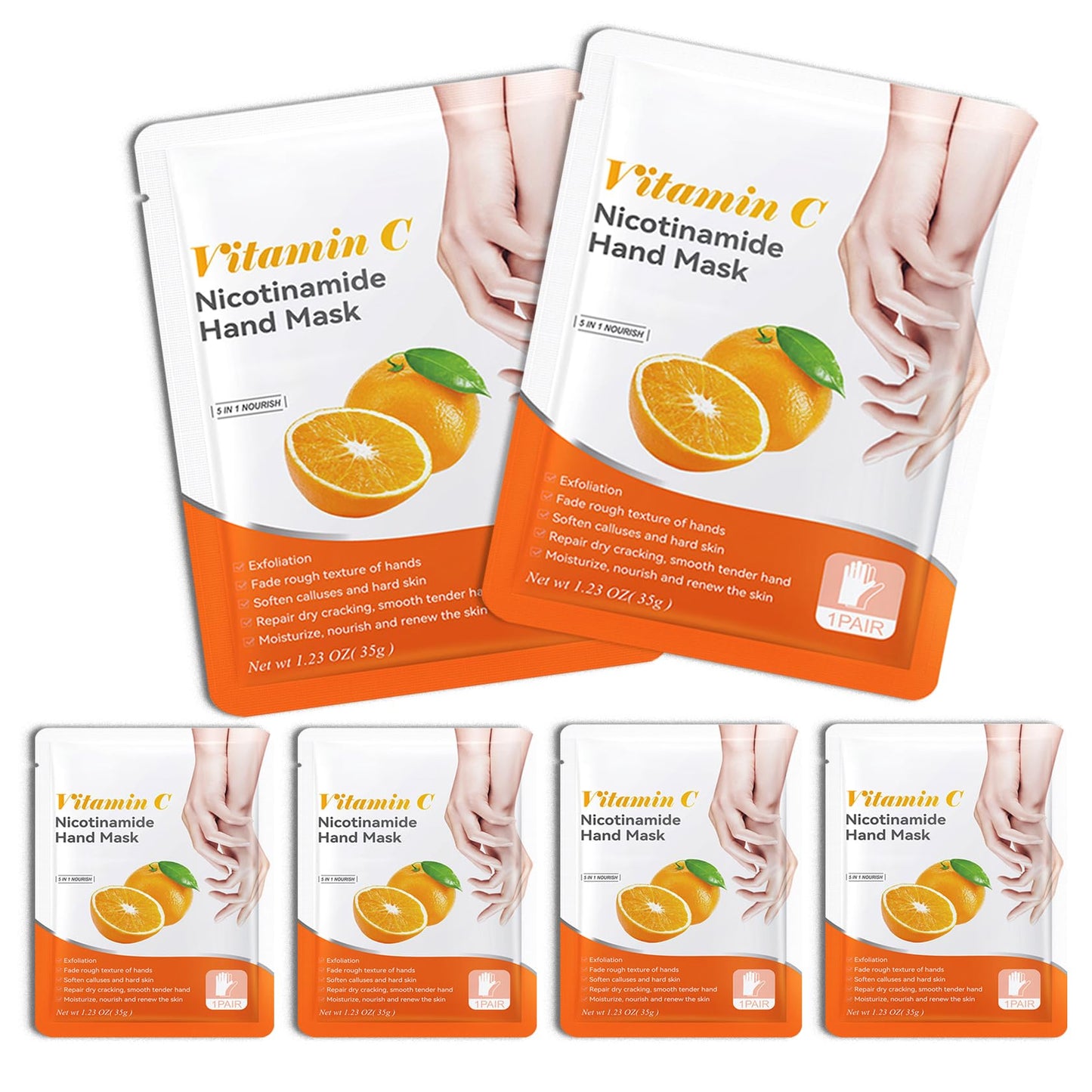 DWDiWen Hand Masks, 6 Pairs Hydrating Exfoliating Hand Peeling Mask, Smooth Hand Masks Moisturizing Gloves Overnight for Dry, Rough, Cracked Hands, Hand Skin Moisturizer Glove for Women Men(D