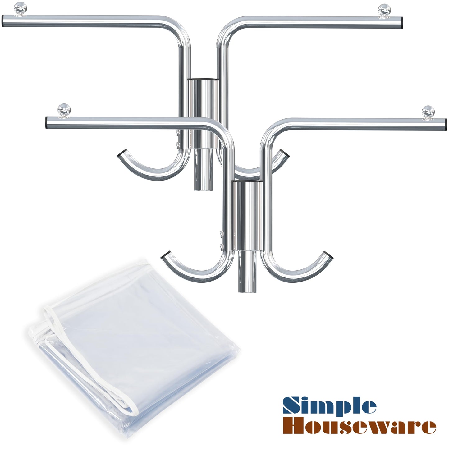 Simple Houseware Cover and Tube Bracket for SimpleHouseware Z-Base Garment Rack (Garment Rack NOT Included)
