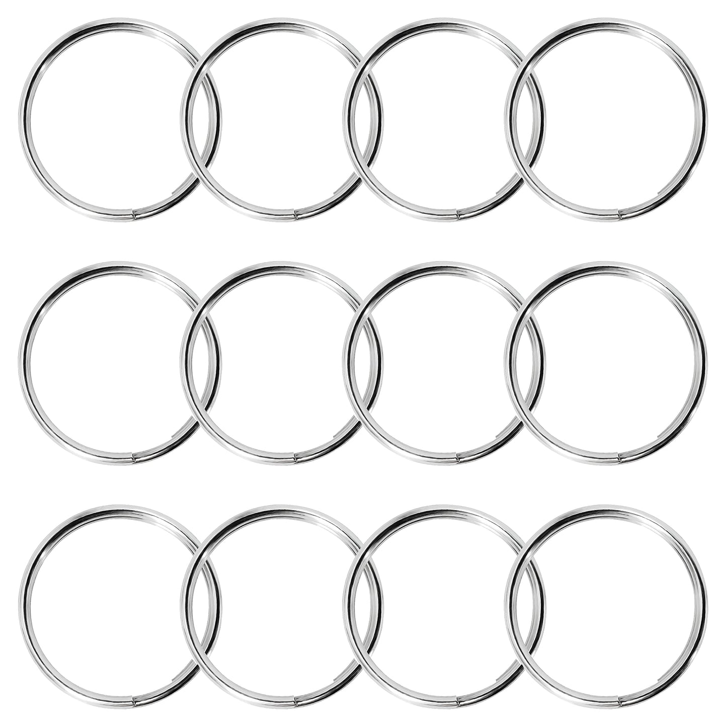 WICKED Scuba 316 Stainless Steel 2mm x 34mm Round Split Ring - 12 Pack