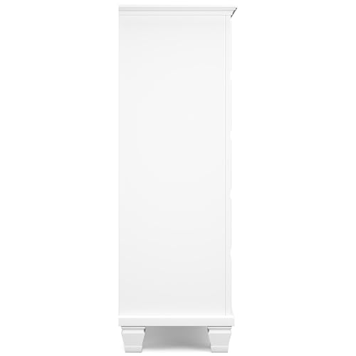Signature Design by Ashley Fortman Casual 5 Drawer Chest for Bedroom, White
