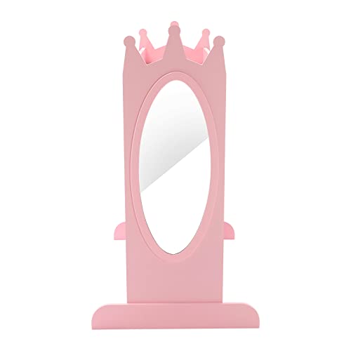 COSVALVE Kids Armoire Dress-Up Storage w/Mirror and Drawers,Dress up Closet,Costume Dress up Wardrobe, Pretend Storage Closet w/Side Pocket Top Shelf for Shoes,Lovely Pink for Girls Room