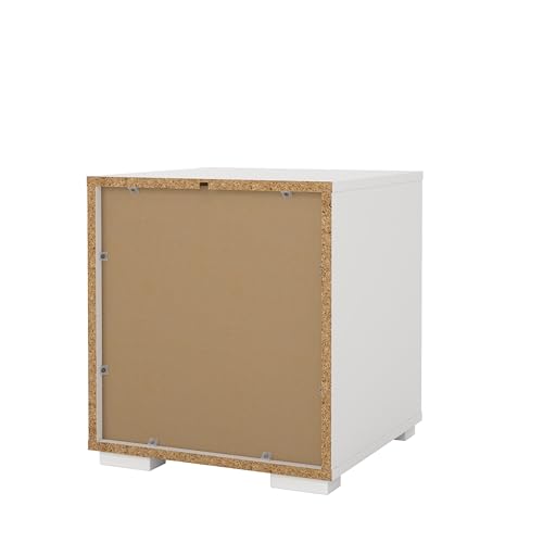 Tvilum Sofia 2-Drawer Bedroom Nightstand in White, 15.8" W x 15.6" D x 17.4" H