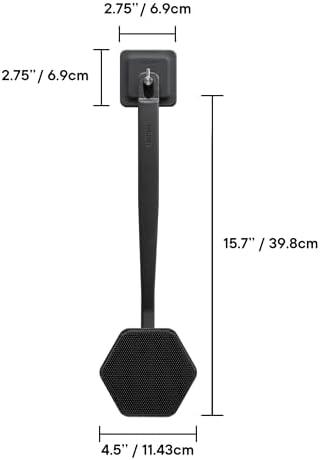 TOOLETRIES Silicone Back Scrubber with Hook - Exfoliating Shower Brush, Back Washer for Men, Durable Back Brush with Long Handle - Long Lasting Bath & Shower Accessories - Charcoal