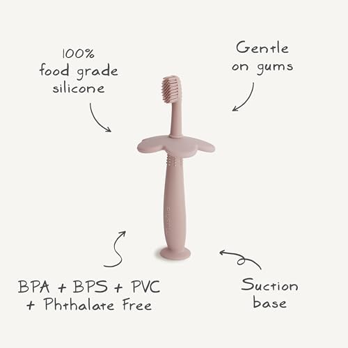 mushie Flower Toddler Training Toothbrush (Soft Lilac)