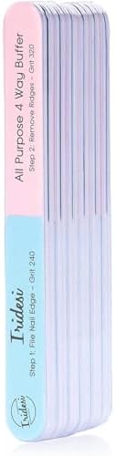 4 Way Finger Nail File and Buffer, Emery Boards for Natural Nails, 4 Fingernail Files in 1, Professional Filer Board and Shiners, 7 Inches Long, Salon Supplies Buffers Shine Kit, 12 Pack