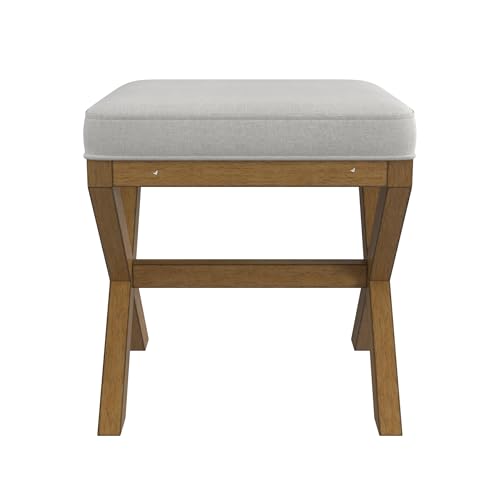 Hillsdale Somerset Backless Wood Vanity Stool for Makeup Room or Bathroom, Dark Driftwood