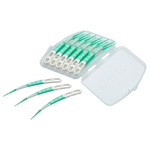 GUM Soft-Picks Advanced, Easy to Use Dental Picks for Teeth Cleaning and Gum Health, Disposable Interdental Brushes with Convenient Carry Case, Dentist Recommended Dental Picks, 60ct (6pk)
