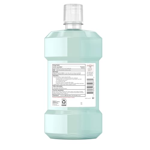 Listerine Clinical Solutions Mouthwash, Enamel Strength, Daily Anticavity Fluoride Mouthwash to Repair Tooth Enamel & Help Prevent Tooth Decay, Alpine Mint, 1 L, 2 Pack