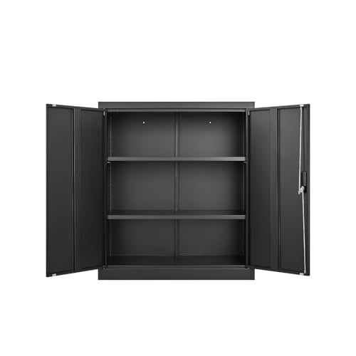 ODOOKON Storage Locker,File Organizer, Storage Cabinet with Door Locks and Two Adjustable Shelves, Suitable as a Cabinet for Home, Office, School & Garage Use