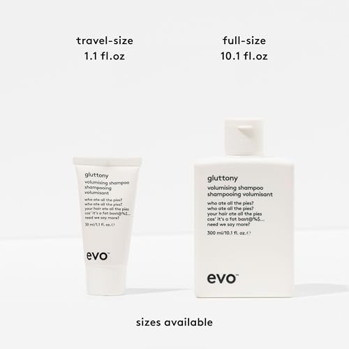 EVO Gluttony Volumising Shampoo - Volumizing Shampoo For All Types Of Hair - Adds Lift, Body Shine, Strength & Elasticity