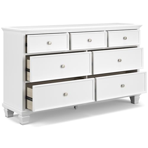 Signature Design by Ashley Fortman Casual 9 Drawer Dresser for Bedroom, White