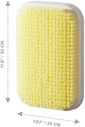 Wall Mounted Back Scrubber for Shower - Large Exfoliating Brush for Shower - Bathing Scrub Brush - Hands-Free Back Brush & Body Scrubber - Shower Accessories - 7.9x11.9in in-Shower Scrubber for Body
