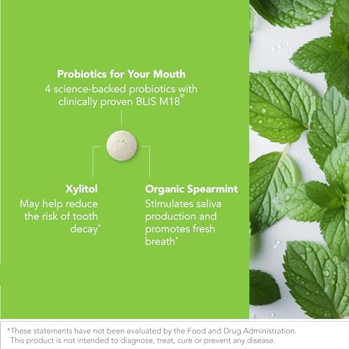 Bio-Botanical Research Dentalflora Oral Probiotic - Supports Oral Microbiome & Teeth Care - Helps Reduce Formation of Dental Plaque - Breath Freshener for Women, Men & Kids (30 Mint Fresh Tablets)