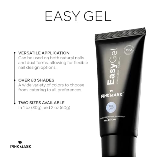 PINKMASK Easy Gel 1oz 30g-Cover Pink, Professional Builder Enhancement Gel-Quick Nail Extension for Beginner DIY, Nail Strengthener-Long Lasting-Salon Quality-Thickening Solution