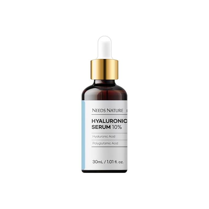 Hyaluronic Acid 10% Facial Serum – NEEDS NATURE DIY Booster with Polyglutamic Acid & Allantoin | Deep Hydration & Barrier Repair | Korean Skincare for Dry & Sensitive Skin | 30ml