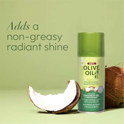 ORS Olive Oil Nourishing Sheen Spray Infused with Coconut for Restorative Shine Alcohol Free 2 Ounce (Pack of 2)