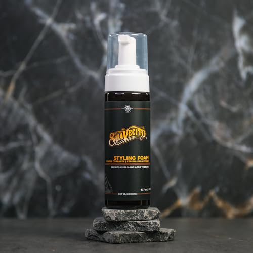 Suavecito Styling Foam Mousse Defining Curls, Adds Shine, Creates Texture for Voluminous Hair - Sulfate Free, Gluten Free, Paraben Free
