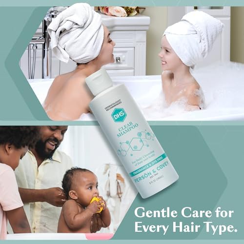DHS Clear Shampoo - Women’s and Men’s Shampoo for Sensitive Skin/Unscented Cleansing Shampoo Cleans Hair and Treats Dry Scalp/Irritant-free, Paraben-free, Fragrance-free, and Dye-free / 8oz