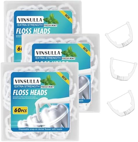 Ultraclean Access Flosser Refill Heads, Compatible with Listerine Ultraclean Access Flosser, Mint 60 Count (Pack of 3)