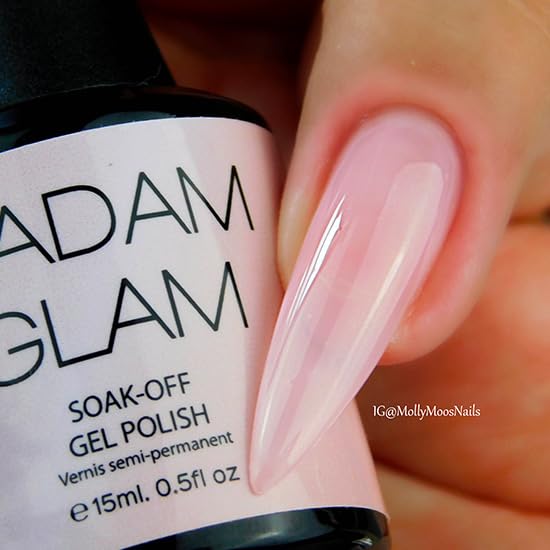 Madam Glam - Soft Pink Soak-Off Gel Polish 0.5 fl oz - Perfect for French Manicure - UV/LED lamp - Long-lasting Shine, Easy Application - Professional Salon Quality