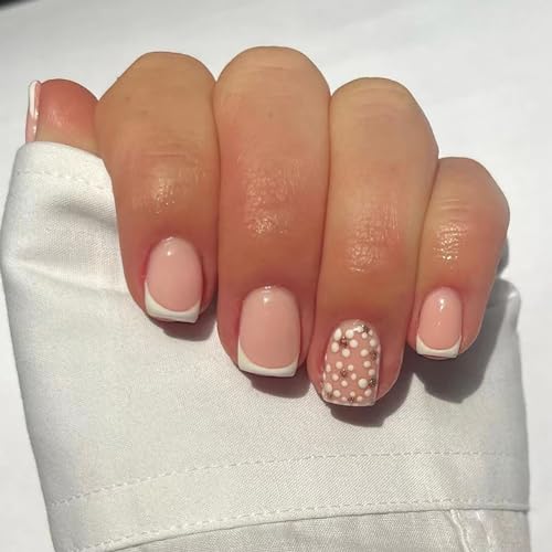 9 Packs (216 Pcs) Press on Nails Short, Jsiallye Flower Short Press on Nails Square, Swirl Press on Nails Almond, Gradient Glue on Nails for Girl Nail Art, 12 Size of Fake Nails - 9 Styles Nail Kits
