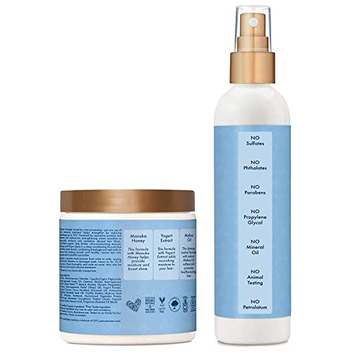 SheaMoisture Manuka Honey & Yogurt Hydrate + Repair Bundle – Protein Power Treatment & Multi-Action Leave-In Conditioner, 8 Oz Ea (2 Piece Set)