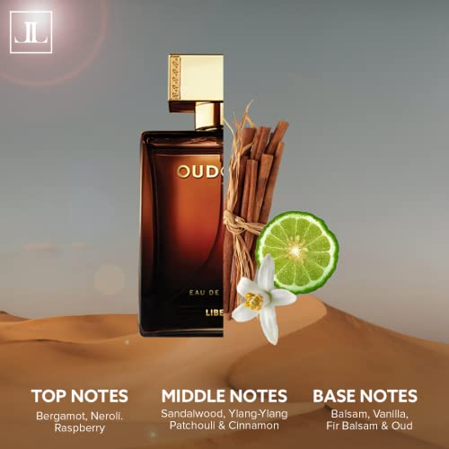 Liberty Luxury Perfume Gift Set - Flirt and OudGold for Men and Women (100ml/3.4Oz each), Eau De Parfum (EDP) Spray, Designed in France, Long Lasting Smell