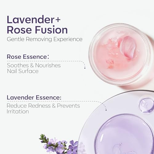 Modelones Nail Polish Remover, Acetone Gel Polish Remover with Jojoba Oil Fast Gentle Professional Removal for Nail Glue Acrylic Dip Powder Press On Nails Home Salon Gift for Women 8 Fl Oz, Lavender
