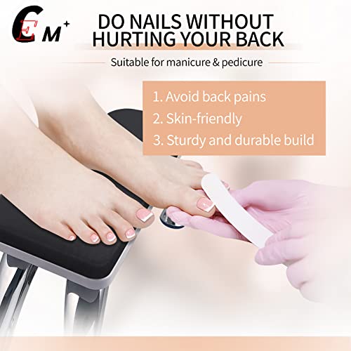 Manicure Hand Rest,Nail Arm Rest for Nail Tech,Manicure Pillow For Nails Toenails,Big Hand Rest with Soft Cushion,Black