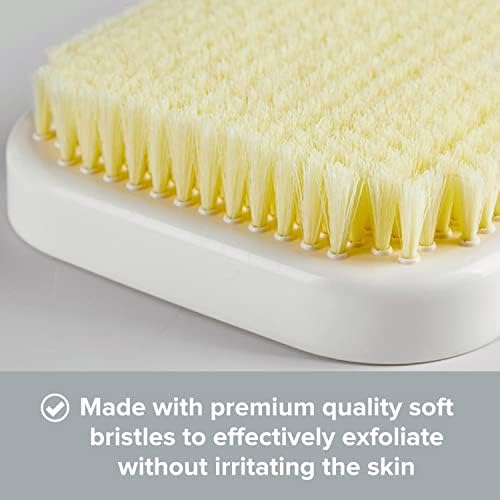Wall Mounted Back Scrubber for Shower - Large Exfoliating Brush for Shower - Bathing Scrub Brush - Hands-Free Back Brush & Body Scrubber - Shower Accessories - 7.9x11.9in in-Shower Scrubber for Body