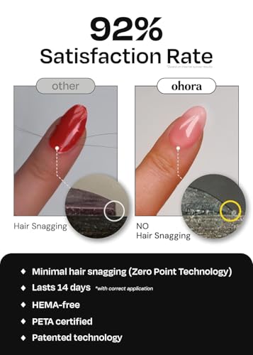 ohora Semi Cured Gel Nail Strips (N Autumn Ombre) - Green/Brown Works with Any UV/LED Lamps, Salon-Quality, Long Lasting, Easy to Apply & Remove - Includes 2 Prep Pads, Nail File & Wooden Stick