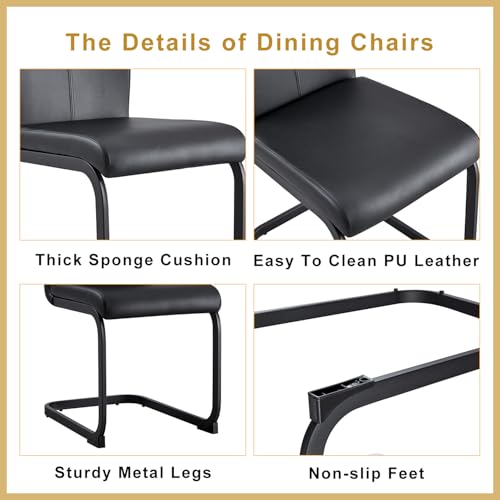 CGHIJDM 40" Round Dining Table Set for 4,5 Piece Dining Table Set,Glass Dining Table with 4 Cushioned Dining Chairs,Small Kitchen Table Set for 4 Ideal for Apartment