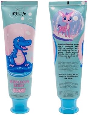 NOBS Jr. Kids Nano Hydroxyapatite Toothpaste – Fluoride Free, SLS-Free, Remineralizing - Dentist Formulated - Bubblegum Berry