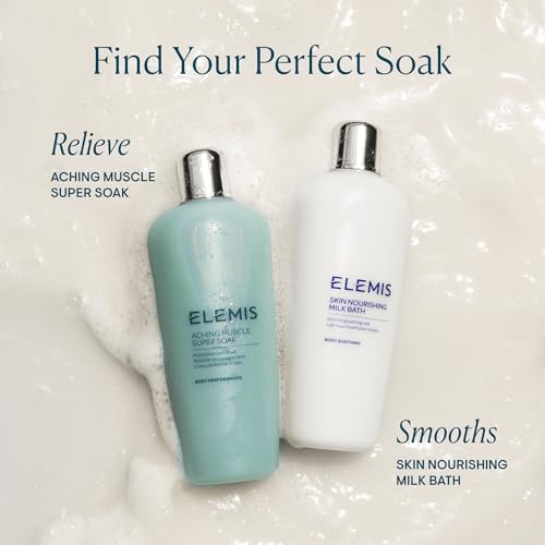 ELEMIS Aching Muscle Super Soak 400ml, Natural Bath Milk Soak To Ease Muscle Aches & Tension