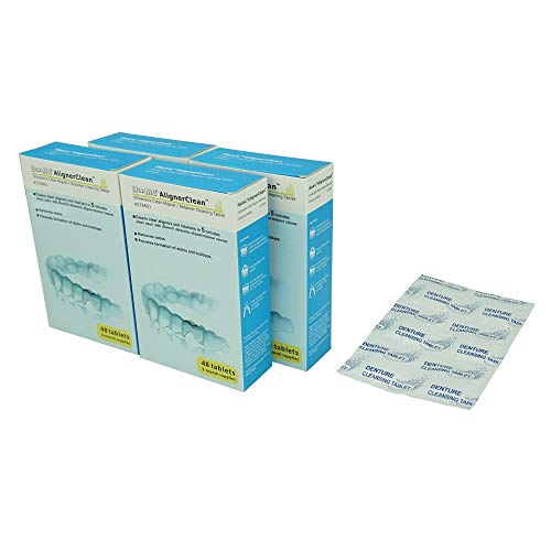 iSonic AlignerClean™ CTAR01x4, Ultrasonic Cleaning Tablet for daily cleaning of aligners/retainers, dental appliances, night guards, cpap components. 48 Tablets x4 pack