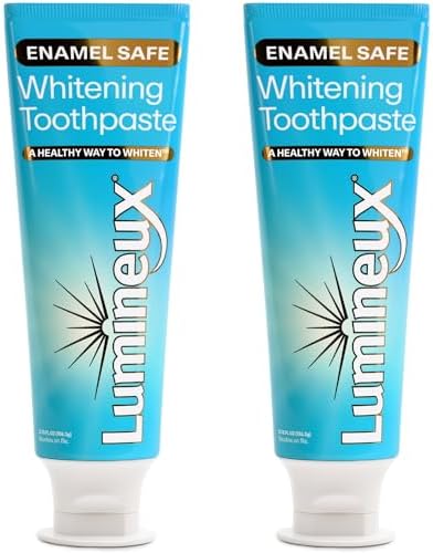 Lumineux Teeth Whitening Toothpaste 2 Pack Peroxide Free Enamel Safe for Sensitive Whiter Teeth, Fluoride Free, No Alcohol, Artificial Colors, SLS Free Dentist Formulated - 3.75 Oz