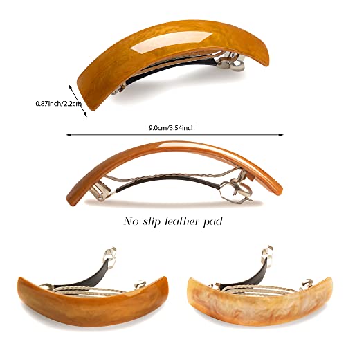 12pcs Retro Acrylic Hair Barrettes Automatic Large Hair Clip Elegant French Design Barrettes for Women Ladies (Retro Color)