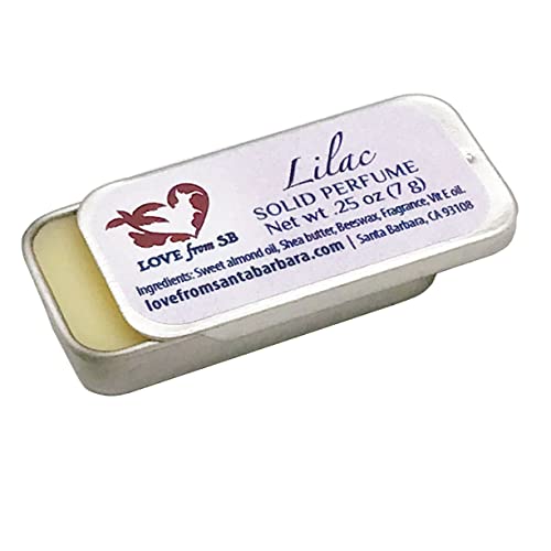 Compact Personal Lilac Solid Perfume | Luxurious Artisan Spa Gift for Her | Convenient, fits in your purse or travel bag | Lilac Perfume