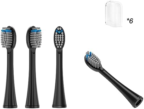 Replacement Flossing Toothbrush Heads(6-pc) Fit for Waterpik Sonic Fusion 2.0 SF-01, SF-02, SF03 & SF-04 Tooth Brush Refill Pisoniclea(SF-Black)