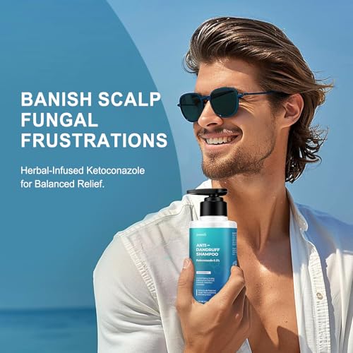 Psoriasis & Seborrheic Dermatitis Shampoo: Balanced Antifungal Protection Herbal & Tea Tree Oil - Potent Recurrence Control for Stubborn Scalp Flaking Itchy 10 Oz