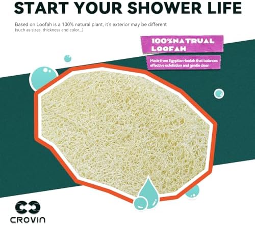 Natural Exfoliating Loofah Body Scrubber for Women and Men, Made with Premium Luffa Natural Shower Loofah Sponge which Cleanse You Comfortable, Relax for Bathing-4 Count（Pack of 1）