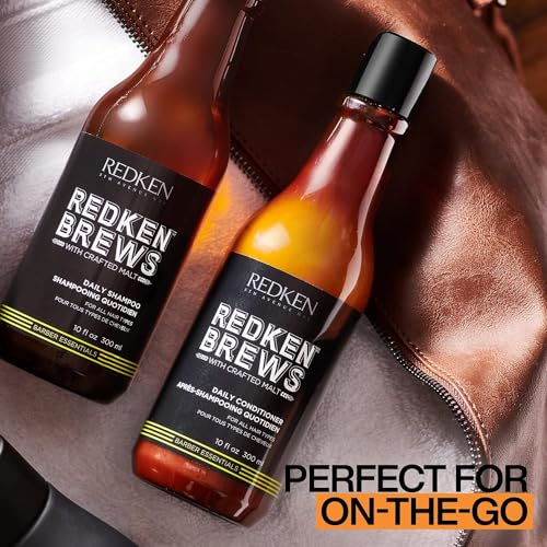 Redken Brews Daily Conditioner For Men - Detangles, Strengthens and Moisturizes Dry Hair For Softness, For All Men's Hair Types
