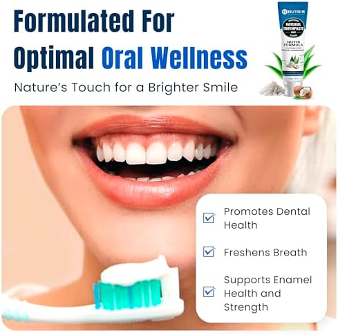 Nutri 11 Natural Whitening Toothpaste | Fluoride-Free & SLS-Free | Enamel Remineralization with Hydroxyapatite & Baking Soda | Sensitive Teeth Safe | Fresh Mint Flavor | 100g
