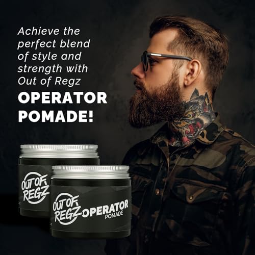 Out of Regz Operator Water Based Pomade for Men - Strong Hold, Natural Matte Finish, Sweat & Humidity Resistant, Natural Ingredients for Hair Health